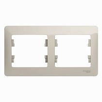 Glossa Молочный Рамка 2 постовая, горизонтальная Systeme Electric (Schneider Electric)