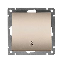 Выключатель проходной одноклавишный UNIVERSAL серия "Афина ", скрытой установки, 10А, 220В, шампань (еврослот)