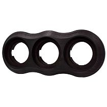 Рамка 3 постовая Пиластро, накладной монтаж, дерево, цвет Угольно-черный Bironi