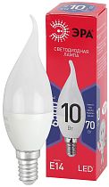Лампа светодиодная ЭРА RED LINE LED BXS-10W-865-E14 R свеча на ветру холодный дневной свет