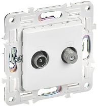 SKANDY Розетка двойная TV+SAT SK-A13W арктический белый  IEK