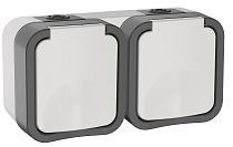 TORS Розетка 2-местная горизонтальная 16А IP55 TS222 белый  IEK