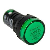 Лампа сигнальная AD22-22D d22мм зеленая LED 230В цилиндр  ЭНЕРГИЯ