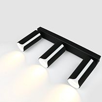 Спот на основании GWL-3GU10-M-IP20 Тройной Черный + Белый Монохром