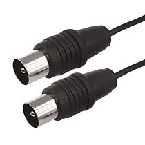 ВЧ кабель ТВ штекер - ТВ штекер, длина 5 метров, черный REXANT