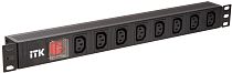 ITK PDU 8 розеток C13, с LED выключателем 1U, вх. C14, без шнура IEK