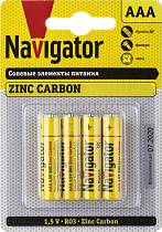 Элемент питания солевой NBT-NS-R03-BP4 (блистер 4шт) Navigator