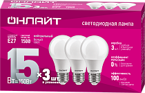 Лампа ОНЛАЙТ 90 607 OLL-A60-15-230-4K-E27-PACK3 v2
