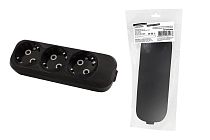 Колодка розеточная 3 гнезда 2П+3 16А 250В черная серии "Народная" TDM