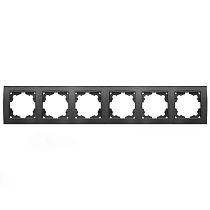 "Бриллиант" Рамка 6-ти местная горизонтальная графит Universal