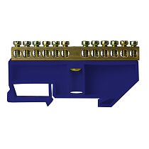 Шина нулевая TS-0609C 6х9 12 отв. на DIN-изоляторе син.  ЭНЕРГИЯ