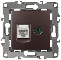 Розетка ЭРА 12 12-3110-13 бронза телевизионная + интернет