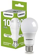 Лампа светодиодная A60 груша 10Вт 230В 4000К E27 GENERICA IEK