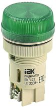 Лампа ENR-22 сигнальная d22мм зеленый неон/240В цилиндр IEK Лампа ENR-22 сигнальная d22мм зеленый неон/240В цилиндр IEK