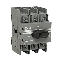 Рубильник    80A 3P c рукояткой управления для прямой установки TwinBlock EKF PROxima Рубильник    80A 3P c рукояткой управления для прямой установки TwinBlock EKF PROxima