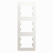 Glossa Перламутр Рамка 3 постовая, вертикальная Systeme Electric (Schneider Electric)