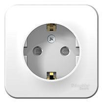 Blanca открытая установка с монтажной пластиной Белый Розетка с заземлением со шторками 16А Systeme Electric (Schneider Electric)