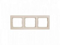 VALENA DIY Рамка 3-местная слоновая кость (золотой штрих) VALENA DIY Рамка 3-местная слоновая кость (золотой штрих)