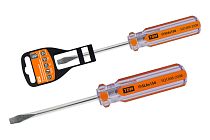 Отвертка шлицевая, прозрачная рукоятка, углеродистая сталь, тип SL6.0 x 150 мм, серия "Гранит"  TDM