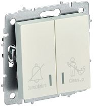 BRITE Выключатель 2-клавишный с индикацией для отелей 10А ВС10-2-9-БрЖ жемчуг  IEK