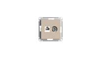 AtlasDesign Розетка двойная ТВ + компьютерная RJ45, кат. 5Е, ПЕСОЧНЫЙ Systeme Electric (Schneider Electric)