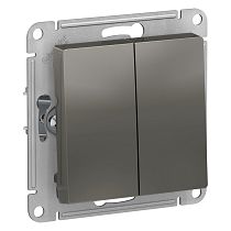AtlasDesign Сталь Выключатель 2 клавишный. сх.5, 10АХ Systeme Electric (Schneider Electric)