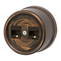 Розетка RJ45 информационная,двойная,серия "ЛИЗЕТТА", пластик, цвет Бронзовый век Bironi