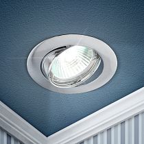 Светильник встраиваемый ЭРА KL1A CH литой простой поворотный MR16,12V/220V, 50W хром