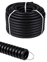 Труба гофрированная ПНД d 20 с зондом (25 м) легкая черная TDM Труба гофрированная ПНД d 20 с зондом (25 м) легкая черная TDM