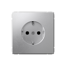 ArtGallery Алюминий Розетка с заземлением со шторками, 16А, механизм Systeme Electric (Schneider Electric)