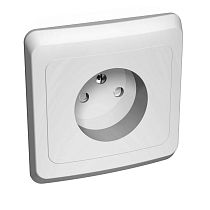 ЭТЮД скрытая установка Белый Розетка одинарная без заземления со шторками Systeme Electric (Schneider Electric)