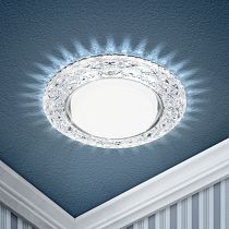 Светильник ЭРА DK LD24 SL/WH декор cо светодиодной подсветкой Gx53, прозрачный (50/800)