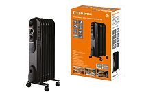 Масляный обогреватель МО-7К, чёрный, 1500 Вт, 7 сек, рег. мощ. (600/900/1500 Вт), термостат,  TDM