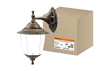 Светильник Прага Эл-11-71-1Б 60 Вт Е27 настенный вниз бронза, прозрачный плафон  TDM