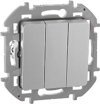 INSPIRIA Выключатель 3-клавишный 10А алюминий