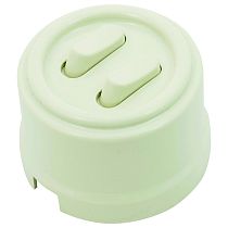 Выключатель клавишный, двойной, пластик, шалфей JANTERA