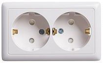 ХИТ открытая установка  Белый Розетка двойная с заземлением со шторками, 16А Systeme Electric (Schneider Electric)