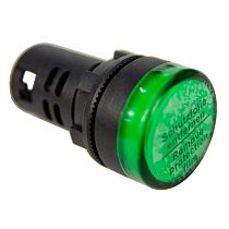 Лампа сигнальная AD22-22D d22мм зеленая LED 24В AC/DC цилиндр  ЭНЕРГИЯ