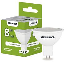 Лампа светодиодная MR16 софит 8Вт 230В 4000К GU5.3 GENERICA IEK Лампа светодиодная MR16 софит 8Вт 230В 4000К GU5.3 GENERICA IEK