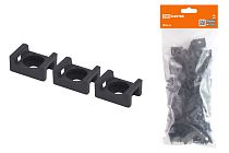 Площадка монтажная с отверстием 23х16 под хомуты черная (100шт)  TDM