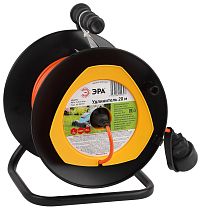 Удлинитель силовой ЭРА без заземления на пластиковой катушке 1 розетка 20м ПВС 2х1, RPx-1-2x1-20m