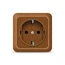 Розетка одноместная серия "Олимп" с/з, о/у, 16А, 220В, бук (еврослот) UNIVERSAL Розетка одноместная серия "Олимп" с/з, о/у, 16А, 220В, бук (еврослот) UNIVERSAL