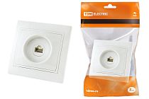 Розетка телефонная RJ11  белая "Таймыр"  TDM