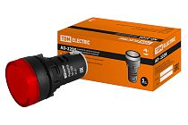 Лампа AD-22DS(LED)матрица d22мм красный 24В AC/DC  TDM