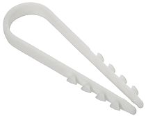 Дюбель-хомут 11х18мм для круглого кабеля нейлон белый (100шт/упак) GENERICA