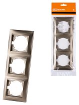 Рамка 3-х постовая вертикальная бронза "Лама"  TDM