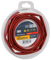 Трубка термоусадочная ТТУ нг-LS 6/3 красная (2м/упак)  IEK