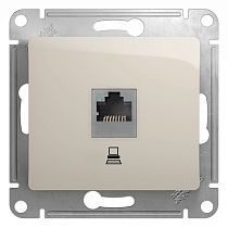 Glossa Молочный Розетка компьютерная RJ45 кат.5E Systeme Electric (Schneider Electric)