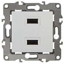 Розетка USB ЭРА 12 12-4110-01 зарядное устройство USB, 230В 5В-2100мА, IP20, белый