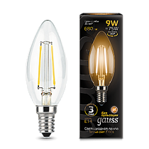Лампа светодиодная Gauss Filament Свеча E14 9Вт 680lm 2700К
